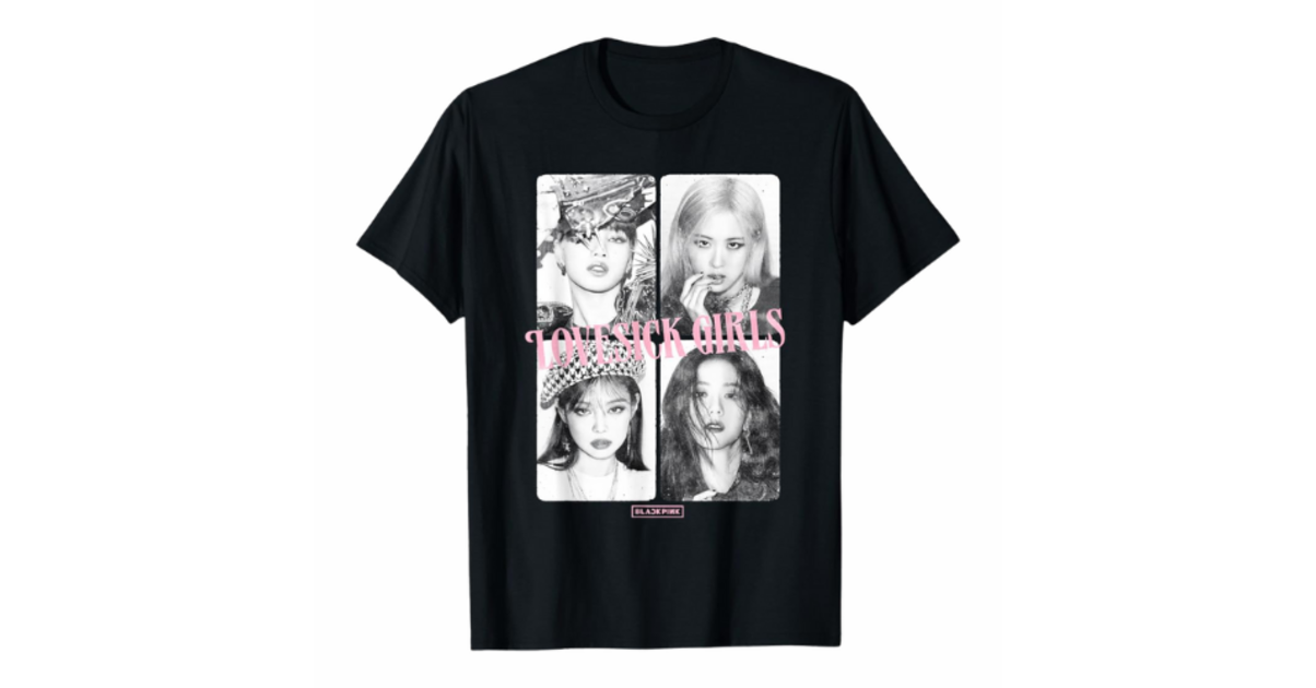 9818 BLACKPINK LOVESICK GIRLS Tシャツ 黒 M